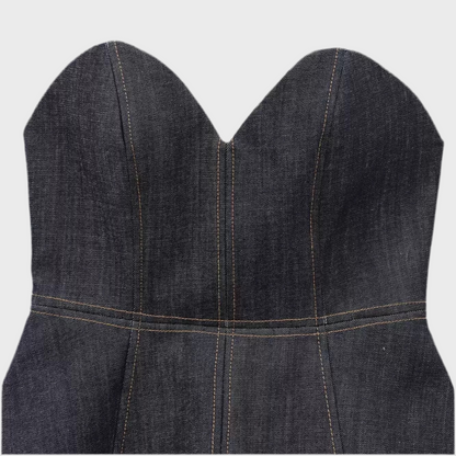 Jeans-Top mit Godets