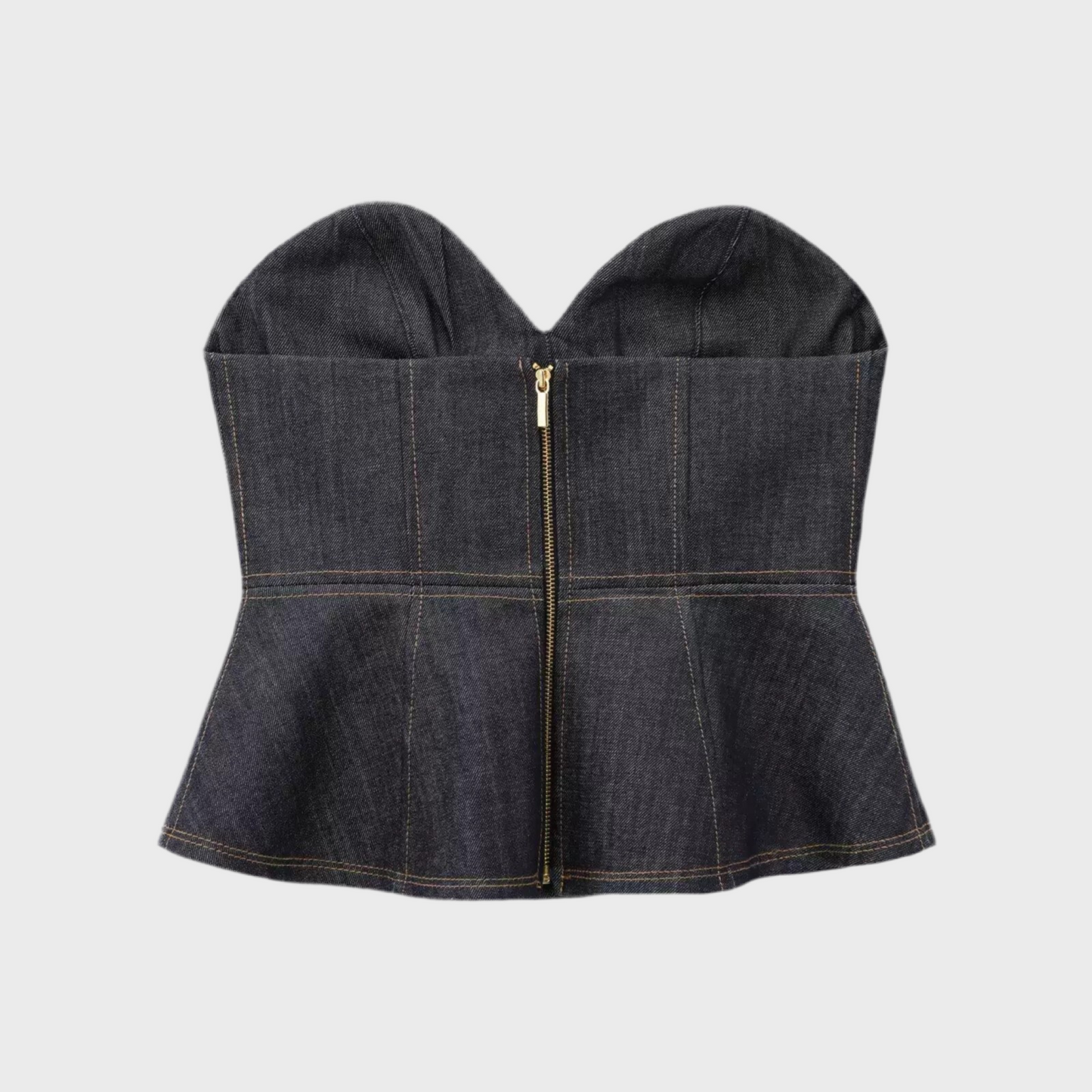 Jeans-Top mit Godets