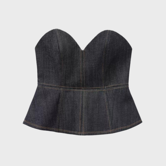 Jeans-Top mit Godets